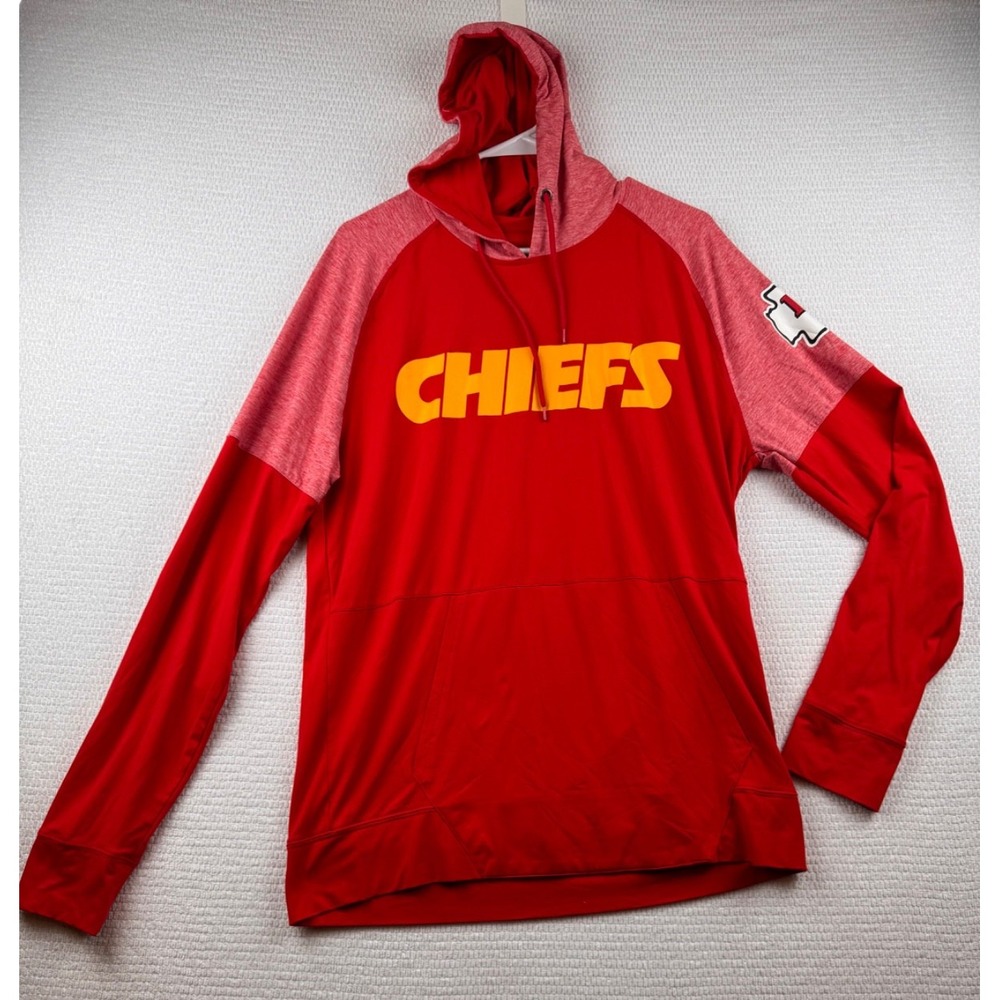 Fanatics Kansas City Chiefs Mens Large Red Lightweight Performance Hoodie Flaw